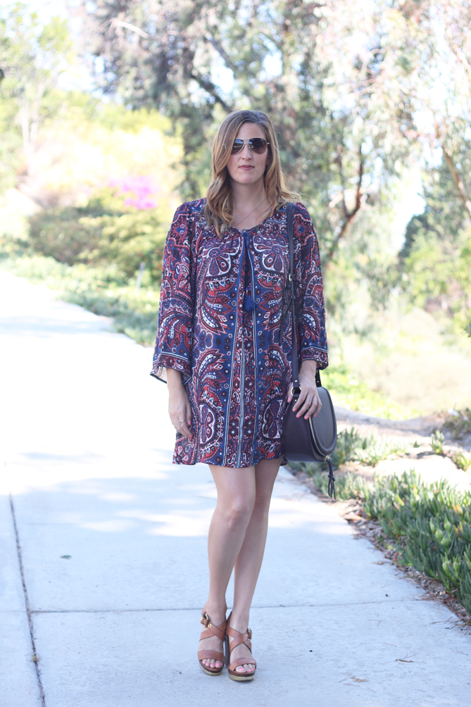 The perfect boho shift dress for your summer to fall wardrobe.