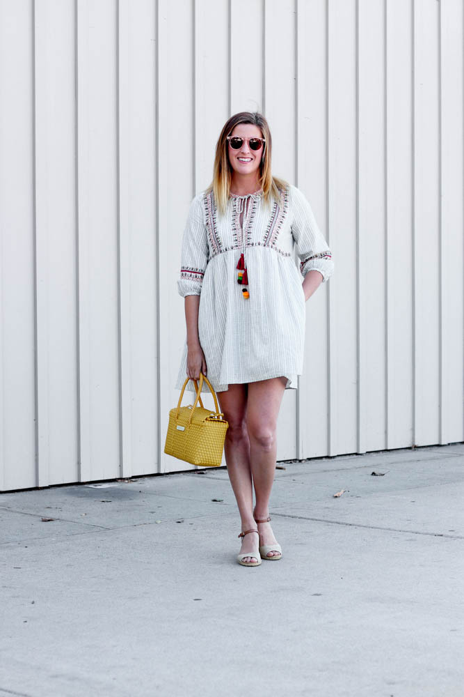 Embroidered Dress styled by popular Los Angeles fashion blogger The Fashionista Momma