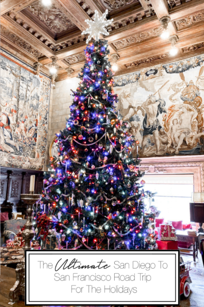 The Ultimate San Diego To San Francisco Road Trip For The Holidays featured by Top Family Travel Blog, The Fashionista Momma; Hearst Castle Tree