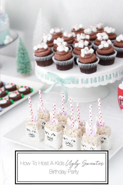 How To Host A Kids Ugly Sweater Birthday Party featured by top US Party Blog, The Fashionista Momma; Winter Birthday Tablescape