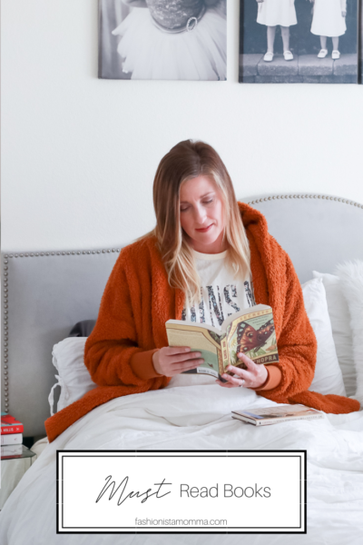 Must Read Books during social distancing featured by popular US Lifestyle Blogger, The Fashionista Momma; woman in bed reading a book