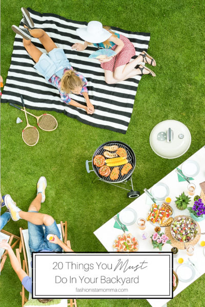 20 Things You Must Do In Your Backyard is featured by popular US LIfestyle Blogger, The Fashionista Momma; friends enjoying time in the backyard.