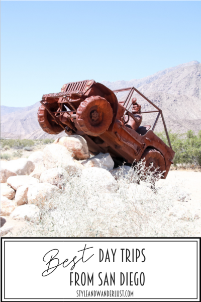 Best Day Trips From San Diego featured by Top US Travel Blog, Style & Wanderlust; Jeep Statue in Borrego Springs.