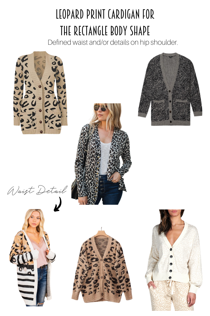 Leopard Print Cardigan For The Rectangle Body Shape