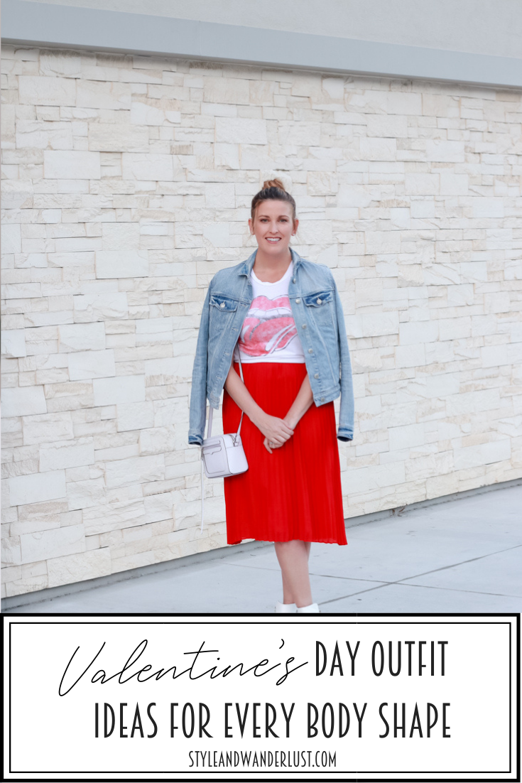 Lovely Valentine's Day Outfit Ideas for Every Body Shape featured by popular US Style Blogger, Style & Wanderlust; collage of rectangle body shape.