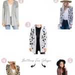 The Best Leopard Print Cardigan For The Hourglass Body Shape featured by popular US Style Blogger, Style & Wanderlust; collage of cardigans for an hourglass body.