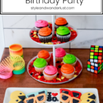 Top US Party Blogger, Style And Wanderlust, shares An Epic 80's Birthday Party for Kids; Neon cupcakes and 80's cookies